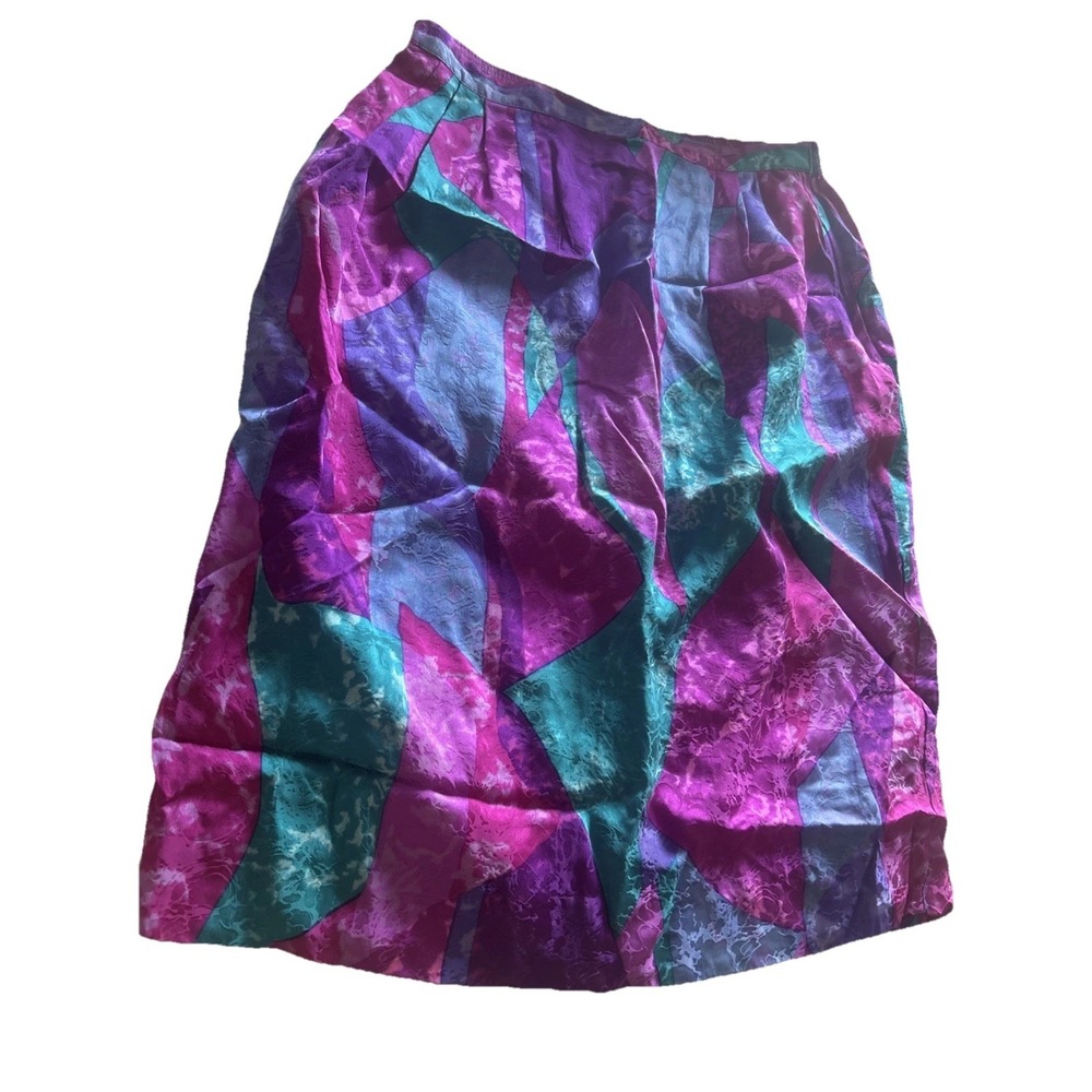 80s Vtg Pleated Skirt By Anne Crimmins For Umi Collections Colorful Y2K Sz M